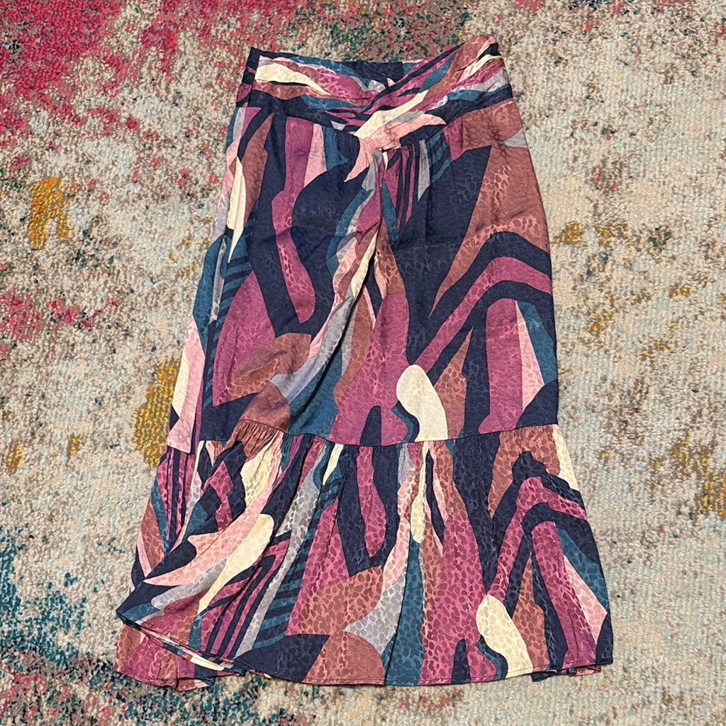 Ba&Sh Abstract Print Silky Skirt